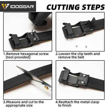 IDOGEAR Tactical Ratchet Belt 1.25” EDC Gun Belt Heavy-Duty Nylon CCW Belts