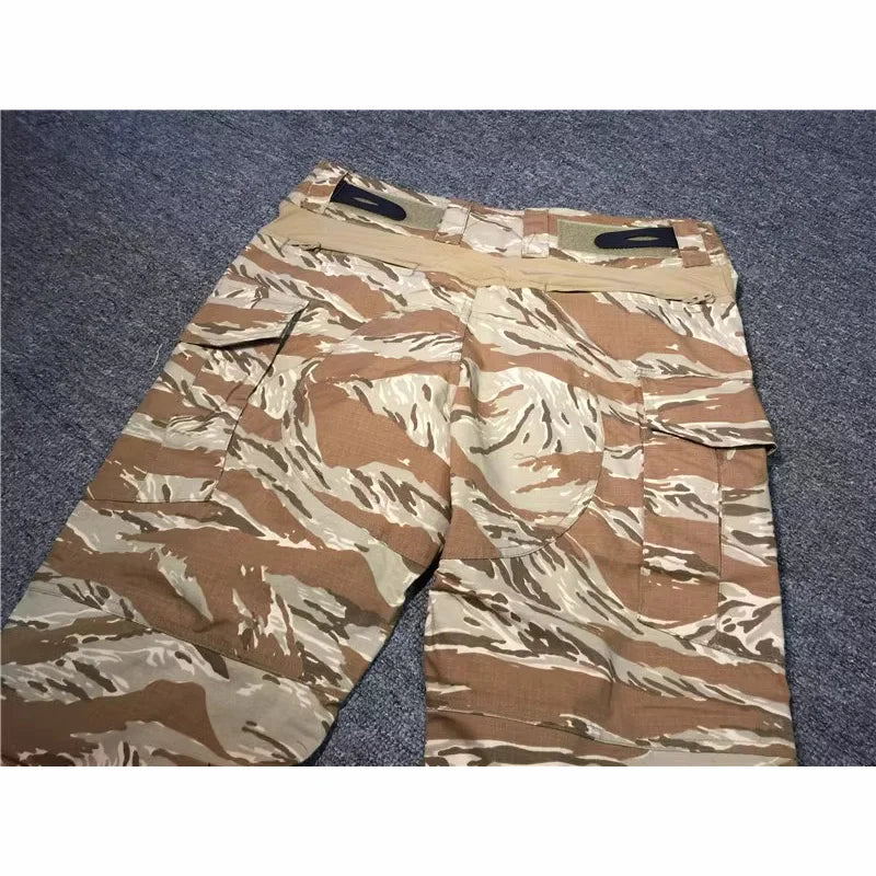 Desert Tiger Spotted Frog Suit Set, Outdoor Sports, G3 Frog Skin, Combat Pants, Training Suit, Gold, Tactical Top