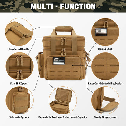 Tactical Lunch Box Expandable 18L Insulated Cooler Bag Leak Proof Lunch Bag for Work Camping Outdoor
