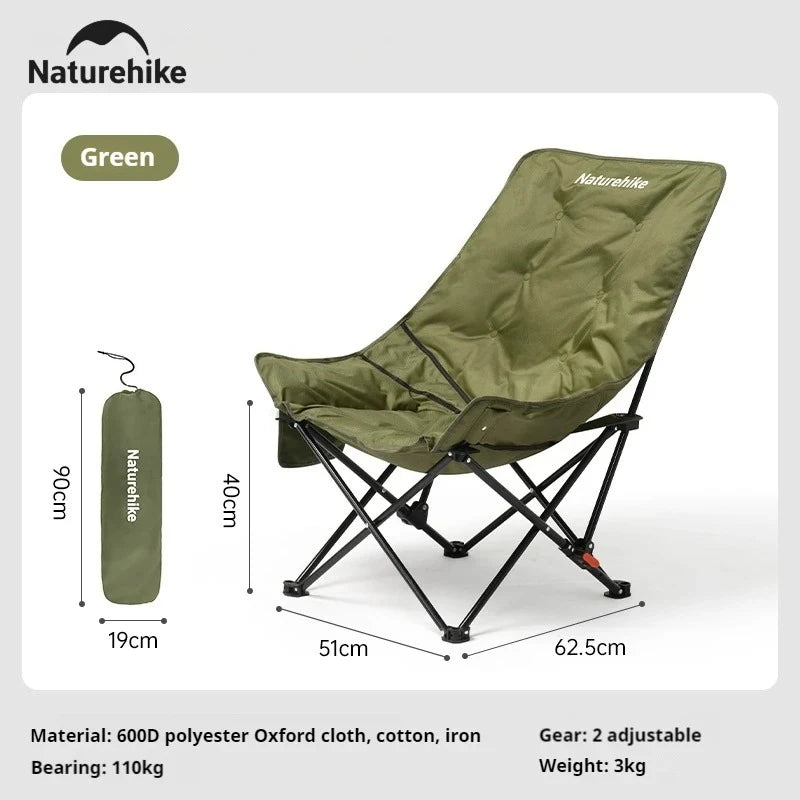 Naturehike Sea Star Recliner Outdoor Folding High Back Moon Chair 2-Position Adjustable Portable