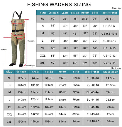 Breathable Convertible Chest Waist Fly Fishing Waders with Zipper Drake Anglers Wading Pants Lightweight stockingfoot for Men