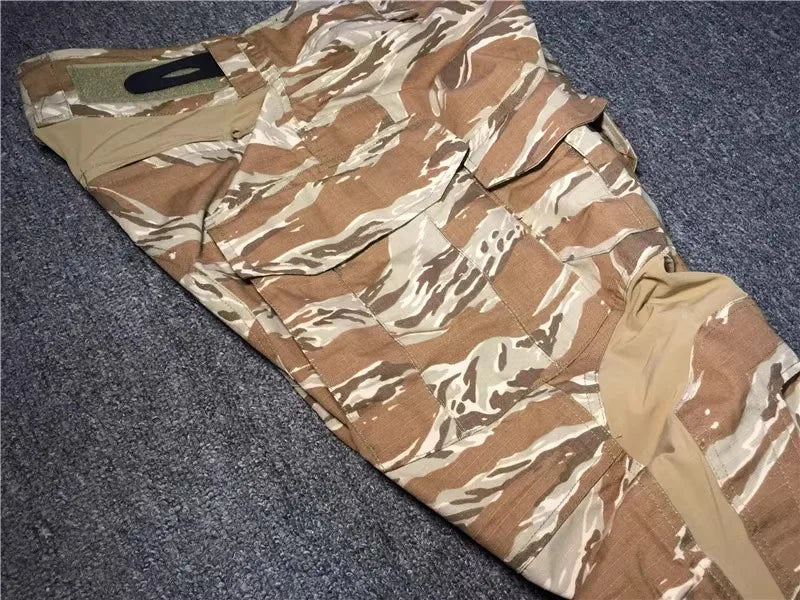 Desert Tiger Spotted Frog Suit Set, Outdoor Sports, G3 Frog Skin, Combat Pants, Training Suit, Gold, Tactical Top