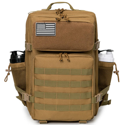 45L tactical backpack for outdoor sports hiking climbing travel with bottle holder