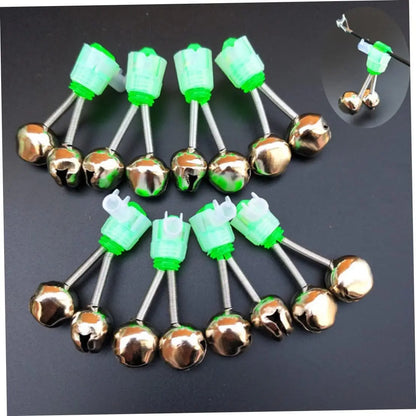 10-1PC Fishing Bite Alarms Fishing Rod Bells Tip Clip Bells Ring Green ABS