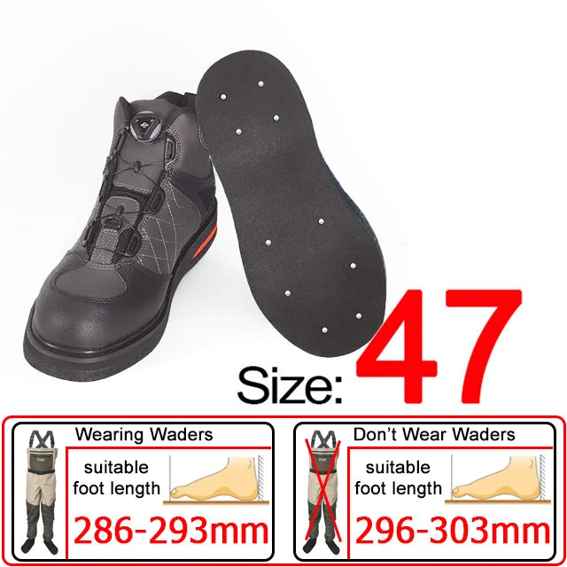 Fly Fishing Shoes, Fishing Waders Shoes, Felt Sole With Or Without Nails Fishing Boots, Self-lock Hunting Fishing Equipment