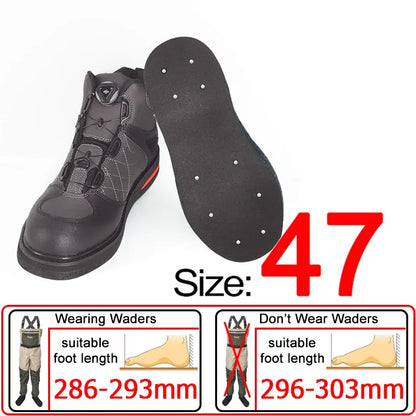 Fly Fishing Shoes, Fishing Waders Shoes, Felt Sole With Or Without Nails Fishing Boots, Self-lock Hunting Fishing Equipment