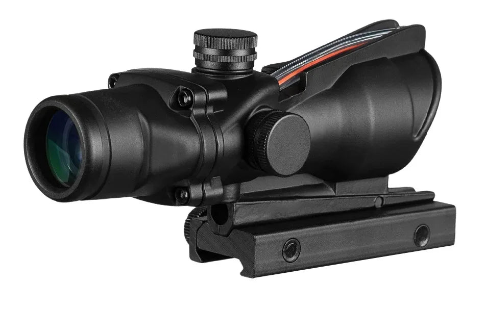 4X32 Hunting Scopes Real Fiber Optics Grenn Red Dot Illuminated Etched Reticle Tactical Optical Sight