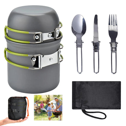 Outdoor Tableware Camp Cooking Set Portable Cook Gear Aluminum Alloy Cookware Sets
