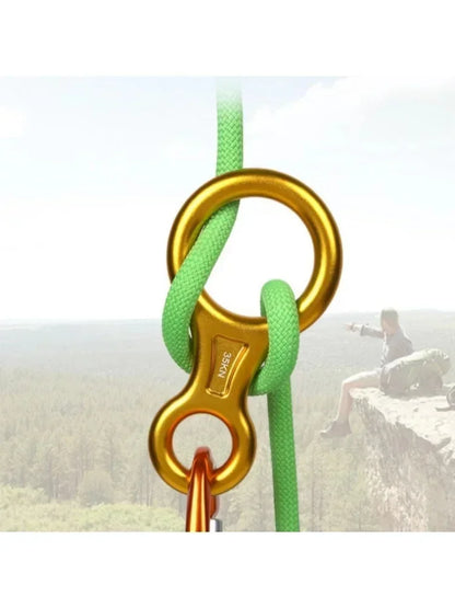 1Pcs Rock Climbing Carabine 8 Shape Rigging Descender Aluminum Figure Belay Device Abseiling 35kN Eight Ring Downhill Equipment