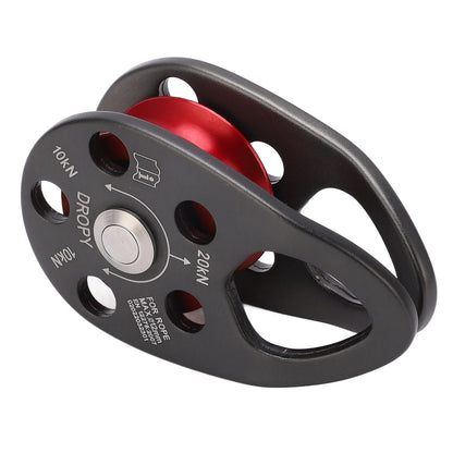 Portable Climbing Pulley Aluminum Alloy Single Fixed Swing Pulley 20KN Large Load Bearing Ascender For Rock Climbing