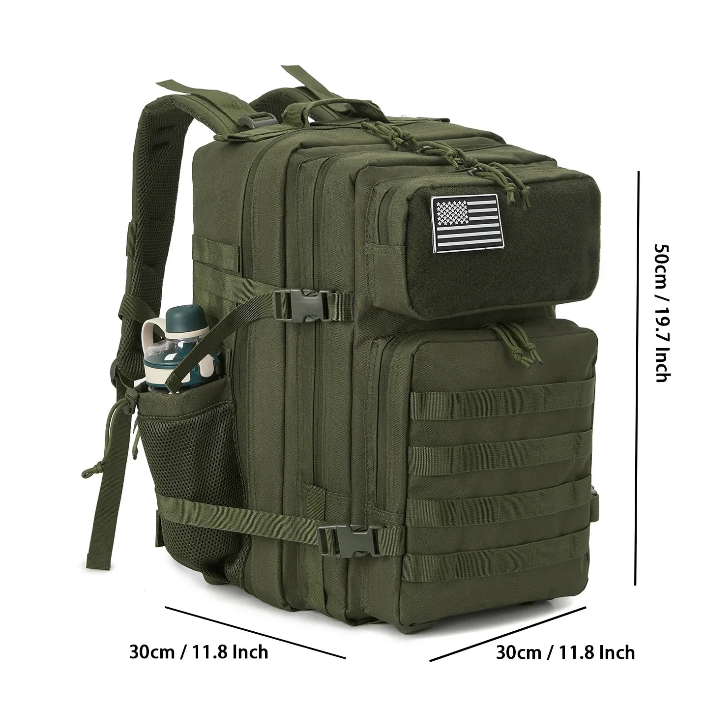 45L tactical backpack for outdoor sports hiking climbing travel with bottle holder