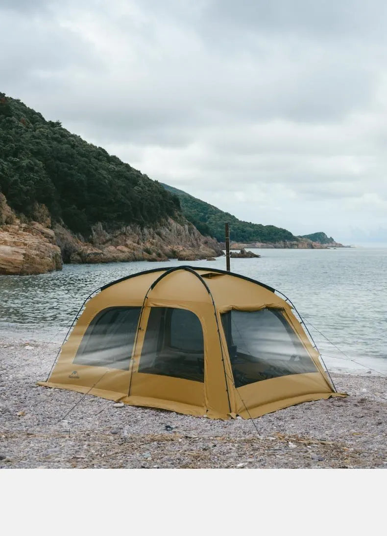 Naturehike Dunes 10.9 Camping Tent 6 People 4 Seasons Dome Extended Canopy Outdoor Waterproof Large  Tent With Chimney Hole