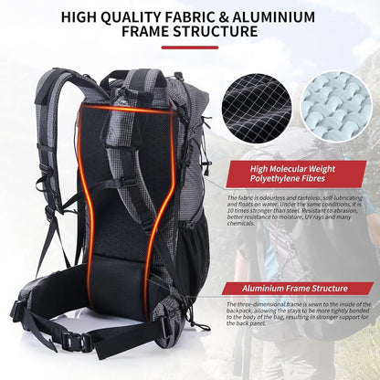 Naturehike Outdoor Mountain Backpack 60+5L Waterproof High Capacity With Rain Cover