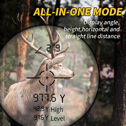 REVASRI 6x 1000M Laser Rangefinder for Hunting,  with Horizontal Vertical distance Speed and Scan Modes