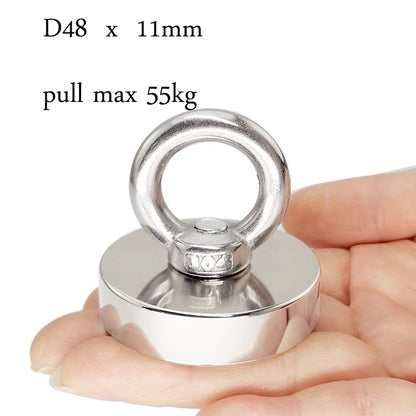 , Powerful Search Magnet with Eyebolt For Salvage Magnetic Fishing
