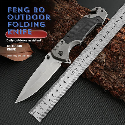 Folding knife with clip, EDC small knife with webbed opening and padded lock,