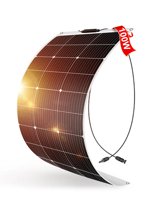 Dokio 18V 100W Flexible Monocrystalline Silicon Solar Panel Rechargeable 12V Battery Waterproof Solar Panel