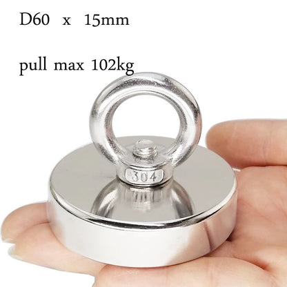 , Powerful Search Magnet with Eyebolt For Salvage Magnetic Fishing
