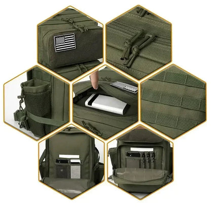 45L tactical backpack for outdoor sports hiking climbing travel with bottle holder