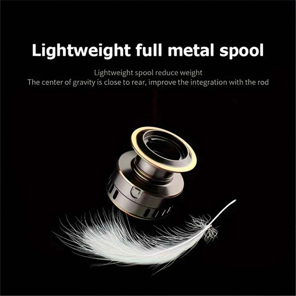 Spinning reels with metal spool and metal rocker arm, 5.2:1 gear ratio,