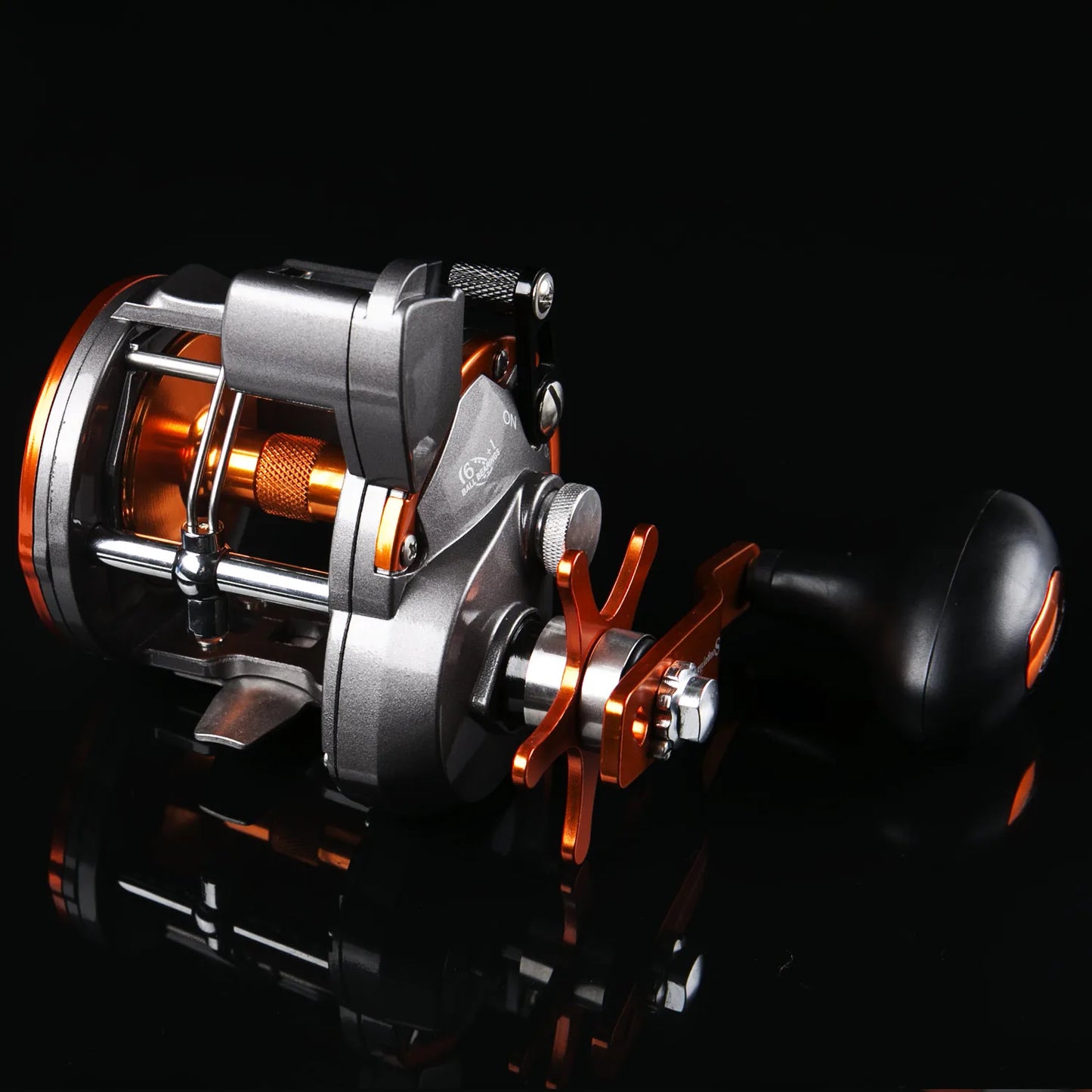Sougayilang Line Counter Trolling Reel Conventional Level Wind Fishing Reel for Sea Bass Grouper 4.1:1/6+1BB Max Drag 30Kg