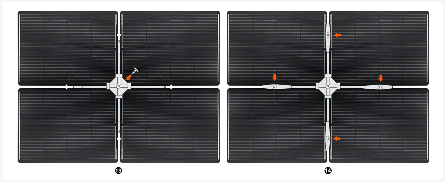 DOKIO 400W Portable Detachable & Adjustable Angle Blade Solar Panel Kit (8x50W)