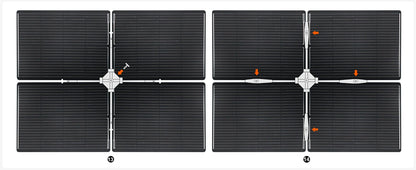 DOKIO 400W Portable Detachable & Adjustable Angle Blade Solar Panel Kit (8x50W)