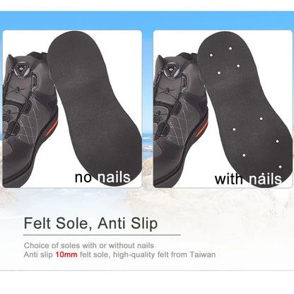 Fly Fishing Shoes, Fishing Waders Shoes, Felt Sole With Or Without Nails Fishing Boots, Self-lock Hunting Fishing Equipment