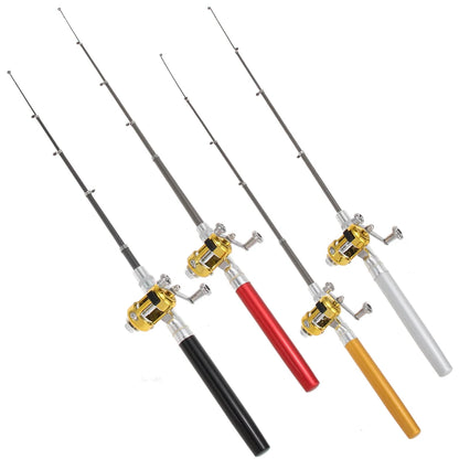 Aluminum Alloy Fishing Rod Pole Reel Multicolor Fishing Tool Pocket Fish Pen