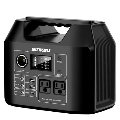 Portable Power Station 300W/150W Solar Generator Power Bank 110V/230V AC/DC/USB/USB C LiFePO4 Battery Pack For Camping CPAP RV