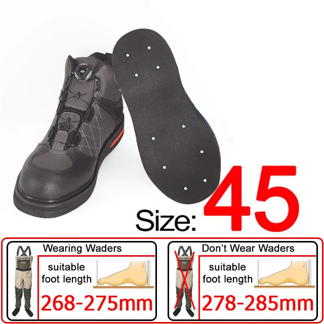 Fly Fishing Shoes, Fishing Waders Shoes, Felt Sole With Or Without Nails Fishing Boots, Self-lock Hunting Fishing Equipment