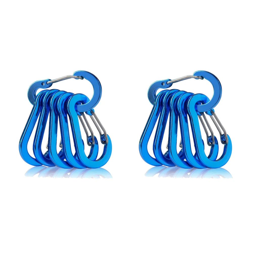 6/12Pcs Aluminum Alloy Carabiner Keychain Outdoor Camping Climbing Hiking Snap Clip Lock Buckle Hook