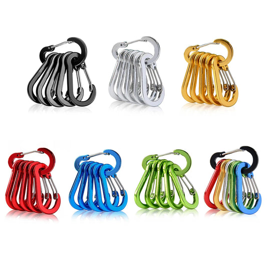 1-12PCS Carabiner Clip Set Tourist Hooks Aluminium Alloy  Carbin Buckle  Camping Karabiners