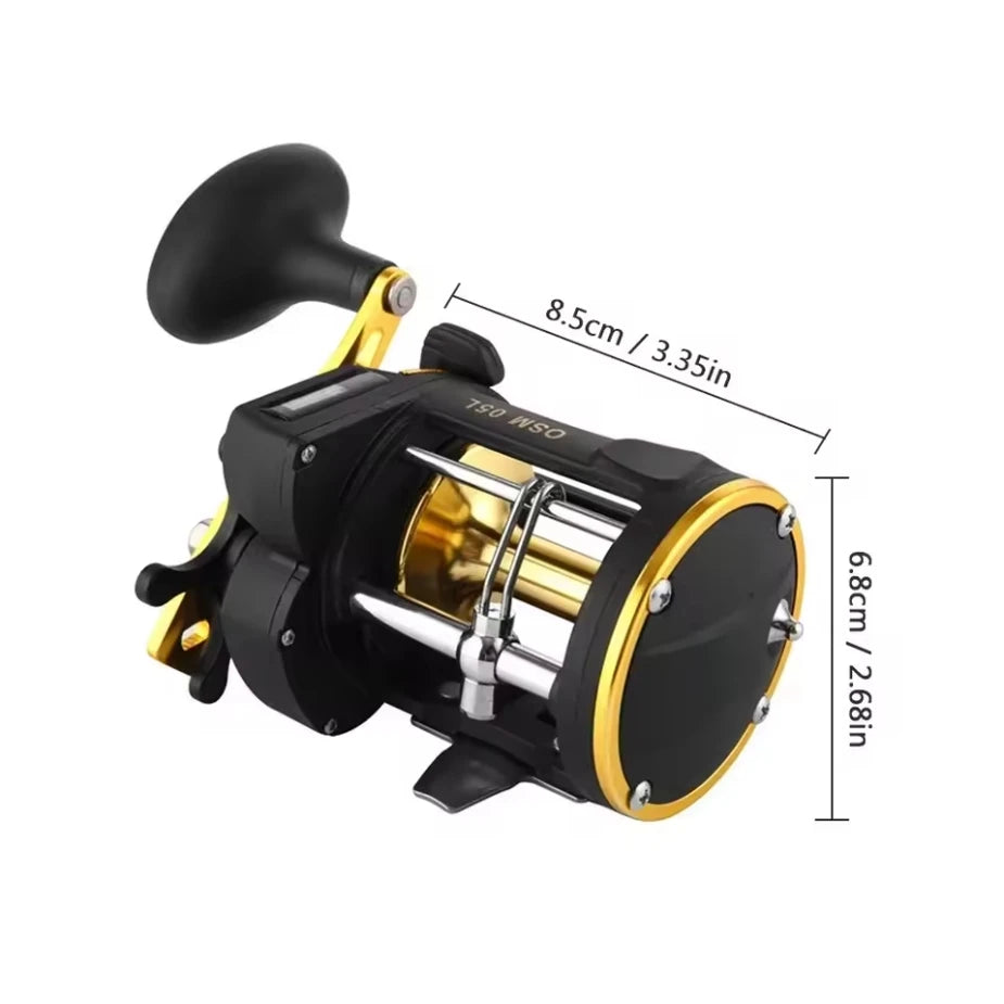 Right Hand Drum Wheel Boat Sea Linecounter Reel