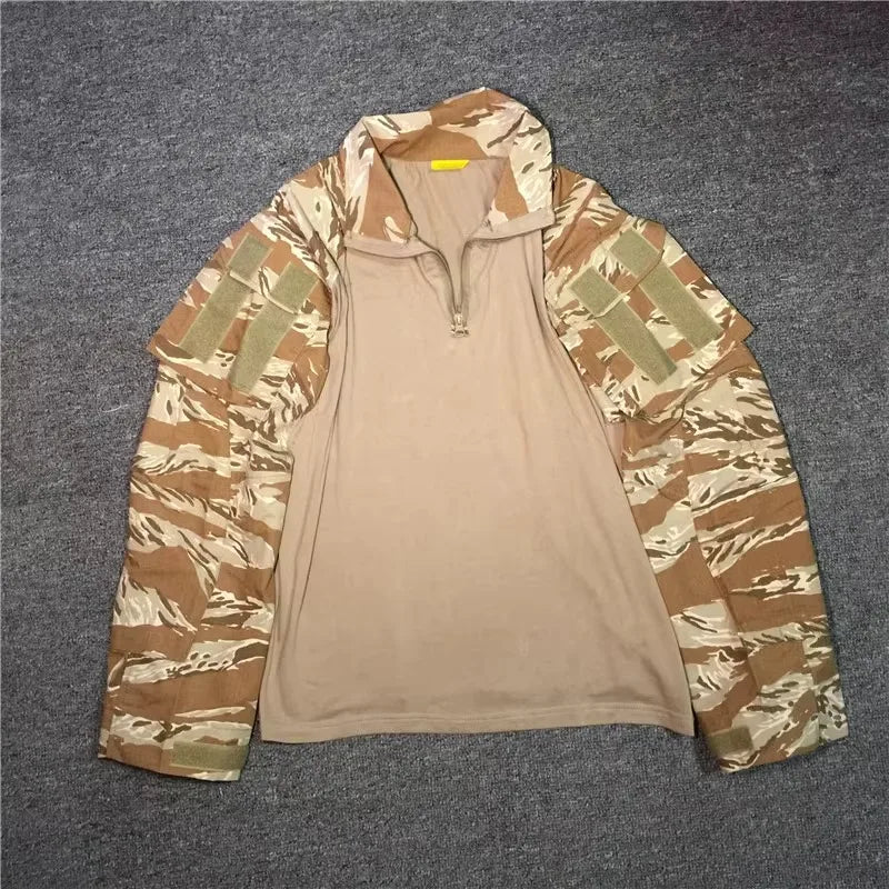 Desert Tiger Spotted Frog Suit Set, Outdoor Sports, G3 Frog Skin, Combat Pants, Training Suit, Gold, Tactical Top