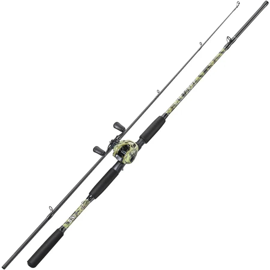 Fishing Pole Casting Reel Combo with Durable Rod Handle Medium Heavy  Steelhead 7'0