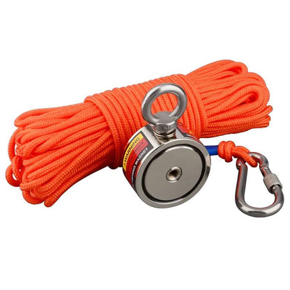 160KG*2 Strong Neodymium Magnet Double Side Super Power  Fishing Magnet with Searching Rope