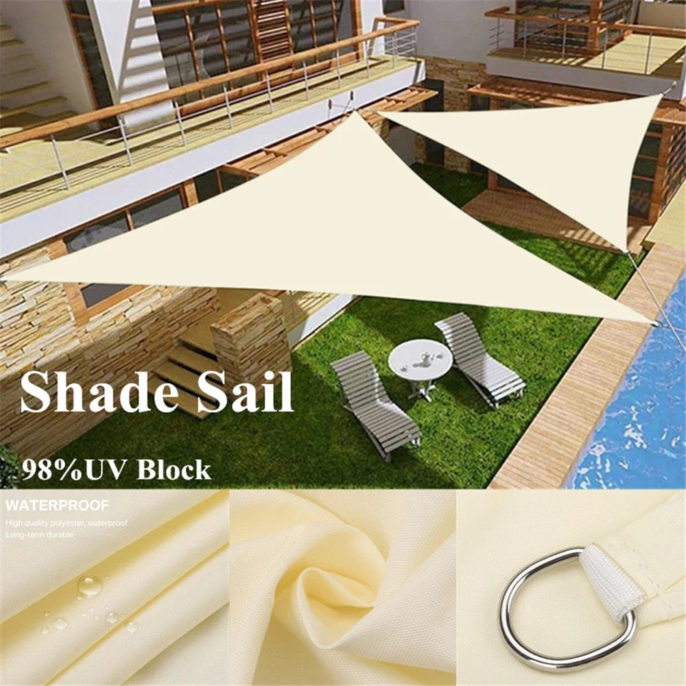 Triangle Sun Shade Sail Canopy UV Block Sunshade Sails Sunscreen for Outdoor Patio Garden Backyard Awning Sunsail with Free Rope