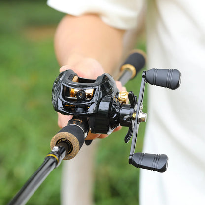 Sougayilang Baitcasting Fishing Rod and Reel Set 1.6m-2.1m Telescopic Fishing Rod Reel Combo Full Kit