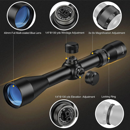 3-9X40 Rifle Scope Wire Rangefinder Reticle Crossbow Mil Dot Reticle Riflescope Optical Sights