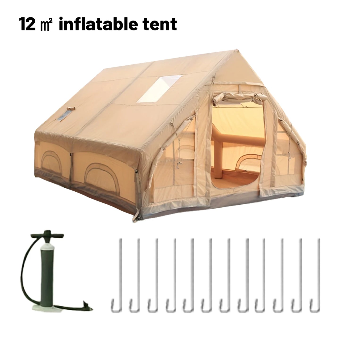 Inflatable Tents For Adult Camping, Luxury Camping Tents, Inflatable Tents With Stove Plug, 4/6/8 Person Family Camping