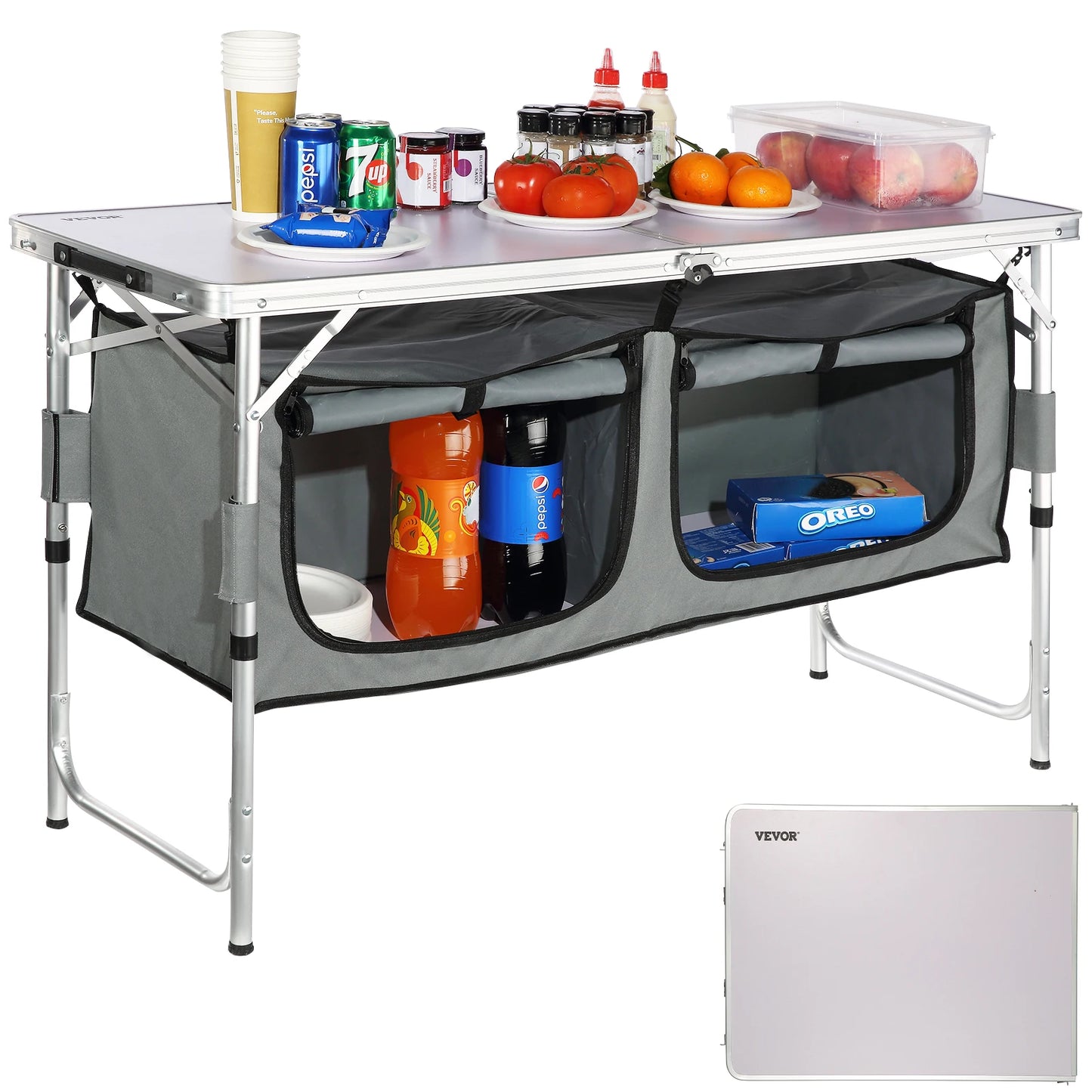 SucceBuy Camping Kitchen Table Quick set-up Folding Camping