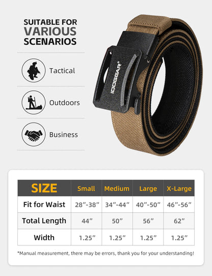 IDOGEAR Tactical Ratchet Belt 1.25” EDC Gun Belt Heavy-Duty Nylon CCW Belts
