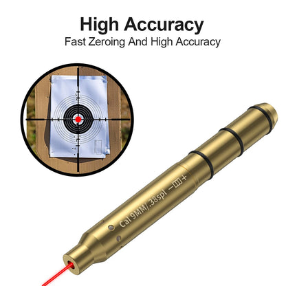 9MM/38SPL Red Laser Boresighter Cartridge Dot Sight