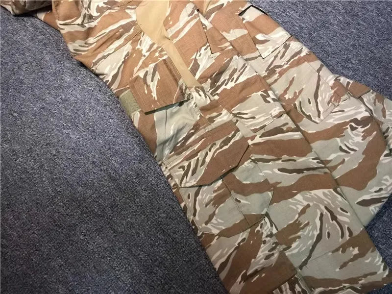 Desert Tiger Spotted Frog Suit Set, Outdoor Sports, G3 Frog Skin, Combat Pants, Training Suit, Gold, Tactical Top