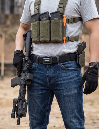 IDOGEAR Tactical Ratchet Belt 1.25” EDC Gun Belt Heavy-Duty Nylon CCW Belts