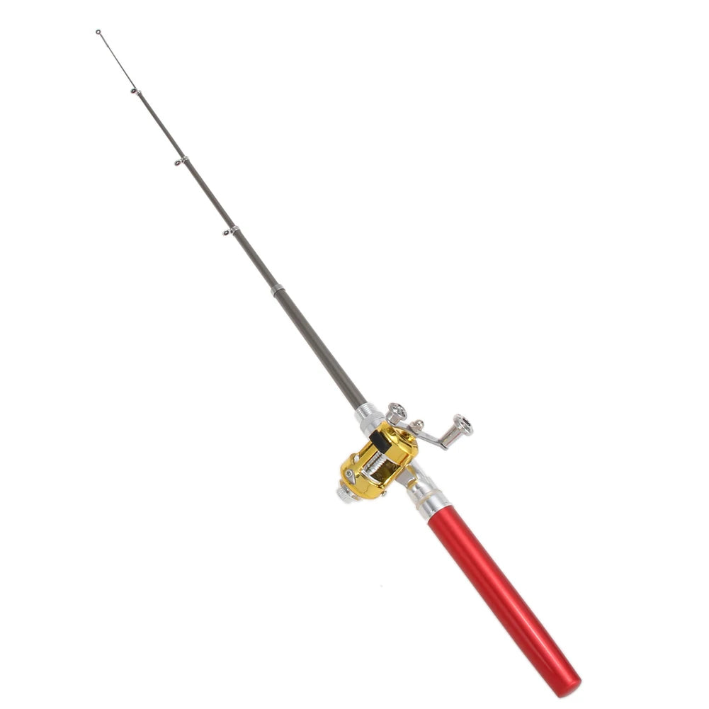 Aluminum Alloy Fishing Rod Pole Reel Multicolor Fishing Tool Pocket Fish Pen