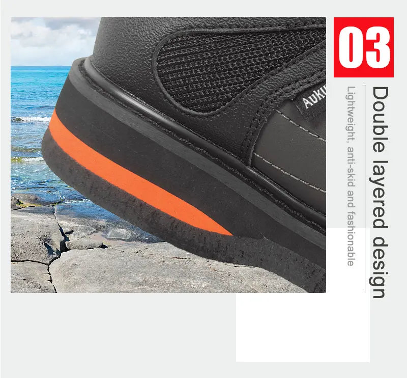 Fly Fishing Shoes, Fishing Waders Shoes, Felt Sole With Or Without Nails Fishing Boots, Self-lock Hunting Fishing Equipment