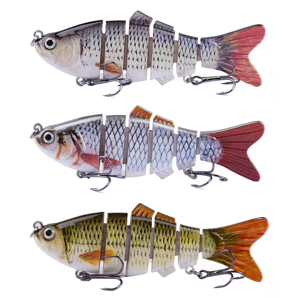 10cm/16.5g Robotic Fishing Lure with Treble Hooks 3D Artificial Hard Bait Lifelike Slow Sinking Fish Bait for Bass Pike Fishing
