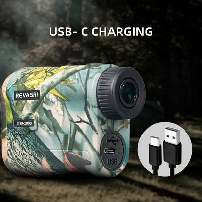 REVASRI 6x 1000M Laser Rangefinder for Hunting,  with Horizontal Vertical distance Speed and Scan Modes